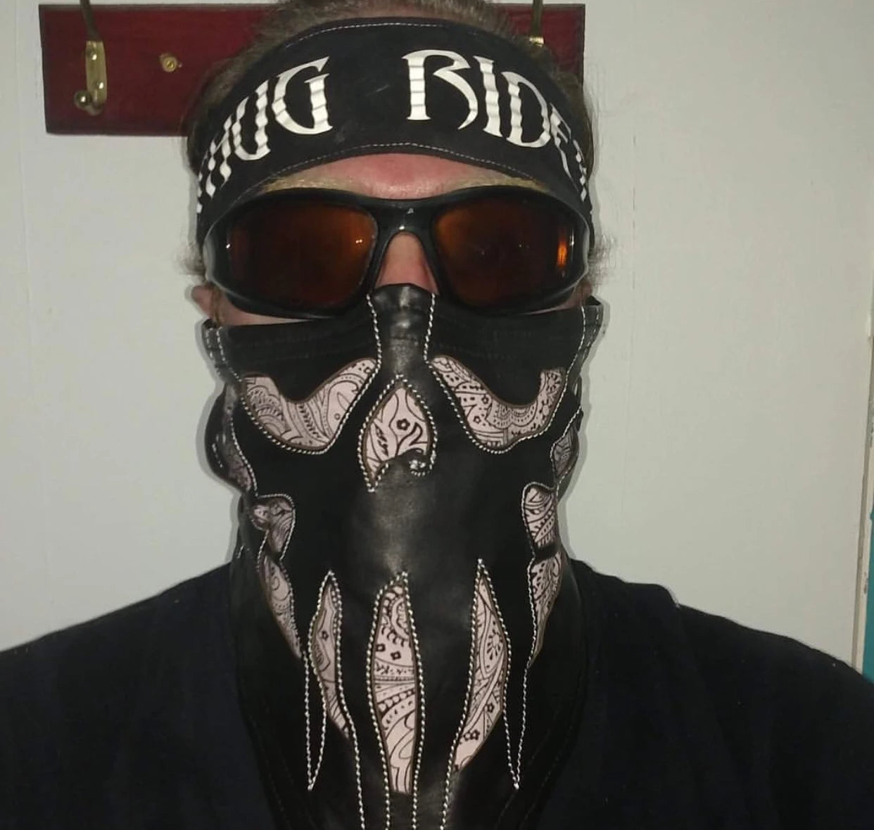 leather face motorcycle mask